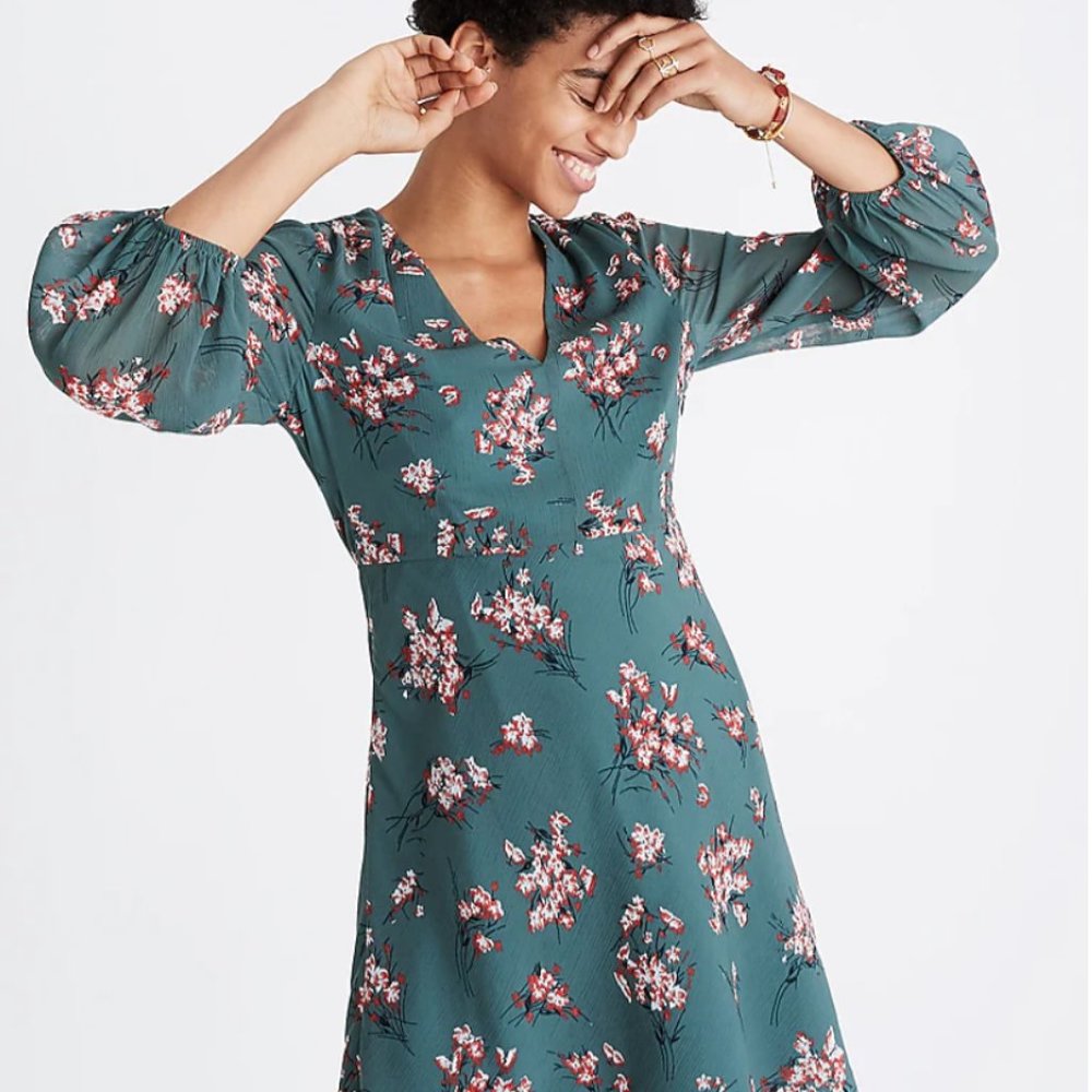 Madewell Marguerite Dress In Butterfly Garden